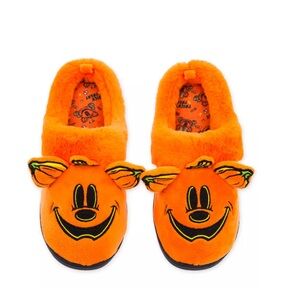 Mickey Mouse Halloween Plush Slippers for Adults